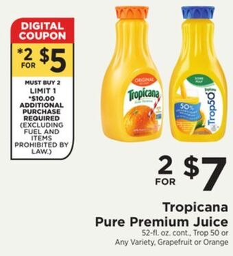 ShopRite Pure premium juice offer
