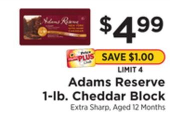 ShopRite 1-lb. cheddar block offer