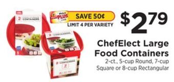 ShopRite Large food containers offer