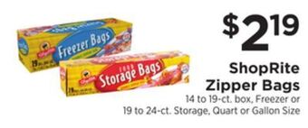 ShopRite Zipper bags offer