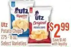 Chief Supermarket Utz Potato Chips 7.75 - 8 oz. offer