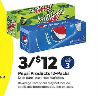 Save a Lot Pepsi products 12-packs offer