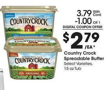 Kroger Country crock spreadable butter offer