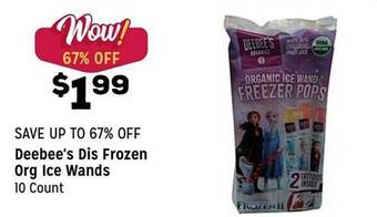Grocery Outlet Deebee's dis frozen org ice wands offer