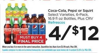 Foods Co Coca-cola pepsi or squirt offer
