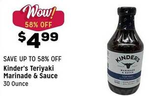 Grocery Outlet Kinder's teriyaki marinade & sauce offer