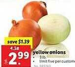 Lidl Yellow onions offer