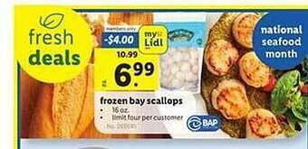 Lidl Frozen bay scallops offer