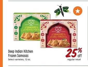 Sprouts Farmers Market Deep indian kitchen frozen samosas offer