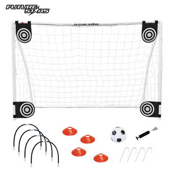 Walmart Future stars 6 ft. super soccer goal combo set - 1 6ft soccer net, 1 junior soccer ball, 4 targets, 4 cones, 4 arches and pum offer