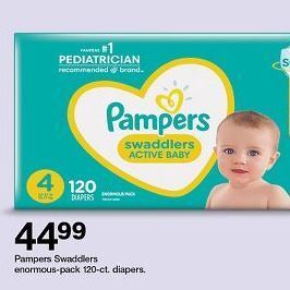 Target Pampers swaddlers enormous-pack diapers offer