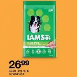 Target 15-lb. iams dry dog food offer