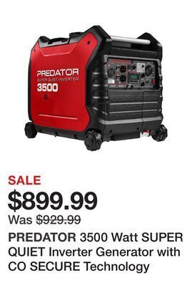 Harbor Freight Tools 3500 watt super quiet inverter generator with co secure technology offer