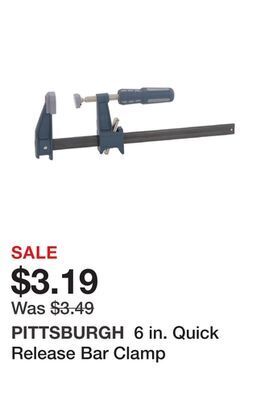 Harbor Freight Tools 6 in. quick release bar clamp offer