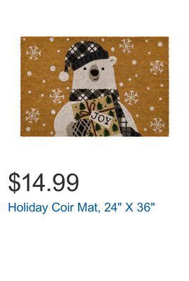 Costco Holiday coir mat, 24" x 36" offer