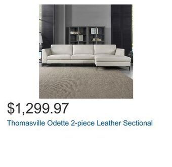 Costco Thomasville odette 2-piece leather sectional offer