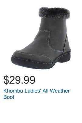 Costco Khombu ladies' all weather boot offer