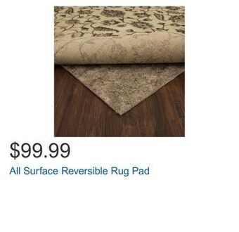 Costco All surface reversible rug pad offer