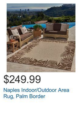 Costco Naples indoor/outdoor area rug, palm border offer