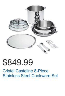 Costco Cristel casteline 8-piece stainless steel cookware set offer