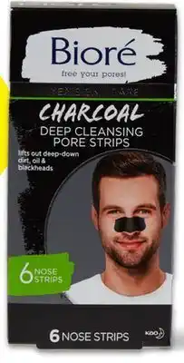Harmon Face Values Bioré® men's charcoal deep cleansing pore strips offer