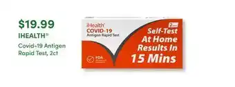 Harmon Face Values Ihealth® covid-19 antigen rapid test, 2ct offer