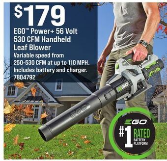 Ace Hardware Ego™ power + 56 volt 530 cfm handheld leaf blower offer