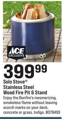 Ace Hardware Solo stove® stainless steel wood fire pit & stand offer