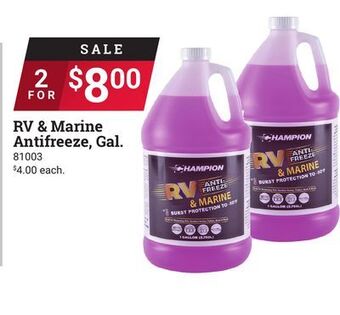 Ace Hardware Rv & marine antifreeze, gal. offer