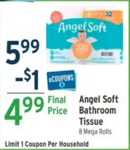 Brookshire's Angel Soft Bathroom Tissue 8 Mega Rolls offer