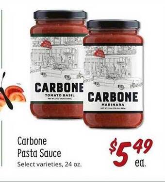 Sprouts Farmers Market Carbone pasta sauce offer