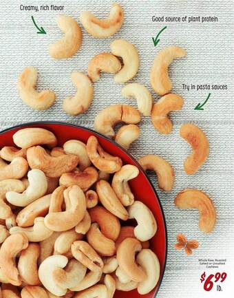 Sprouts Farmers Market Whole raw, roasted salted or unsalted cashews offer