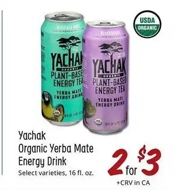 Sprouts Farmers Market Yachak organic yerba mate energy drink offer