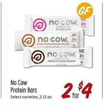 Sprouts Farmers Market No cow protein bars offer