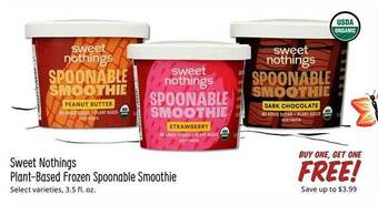 Sprouts Farmers Market Sweet nothings plant-based frozen spoonable smoothie offer