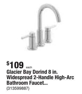 The Home Depot Glacier bay dorind 8 in. widespread 2-handle high-arc bathroom faucet in chrome offer