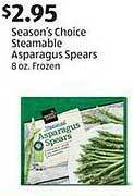 Aldi Season's choice steamable asparagus spears offer