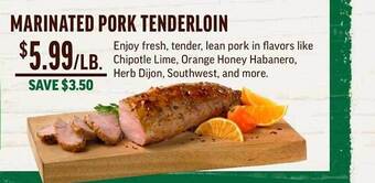 Central Market Marinated pork tenderloin offer