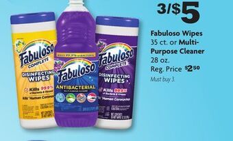 Family Dollar Fabuloso wipes 35 ct. or multi-purpose cleaner 28 oz. offer