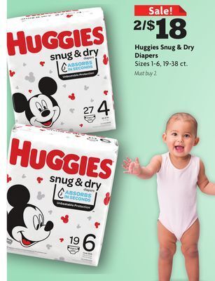 Family Dollar Huggies snug & dry diapers offer