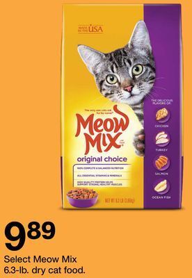 Target Meow mix 6.3-lb. dry cat food offer
