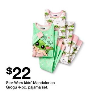 Target Star wars kids' mandalorian grogu 4-pc. pajama set offer