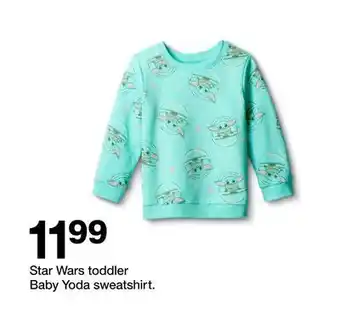Target Star wars toddler baby yoda sweatshirt offer