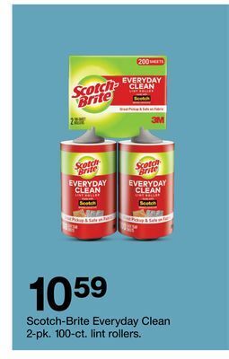 Target Scotch-brite everyday clean 2-pk. 100-ct. lint rollers offer