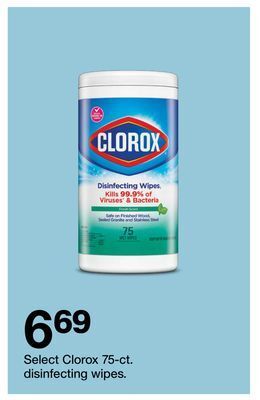 Target Clorox 75-ct. disinfecting wipes offer