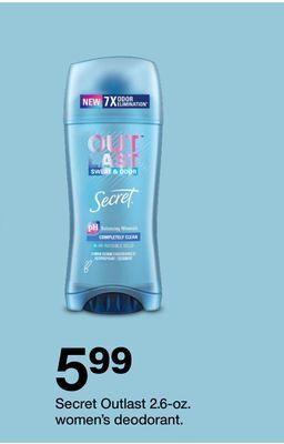 Target Secret outlast 2.6-oz. women's deodorant offer