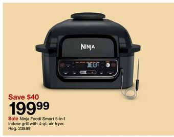 Target Ninja foodi smart 5-in-1 indoor grill with 4-qt. air fryer. offer