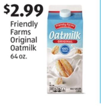 Aldi Friendly farms original oatmilk offer