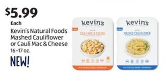 Aldi Kevin's natural foods mashed cauliflower or cauli mac & cheese offer