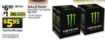 Dollar General Monster® energy drink offer